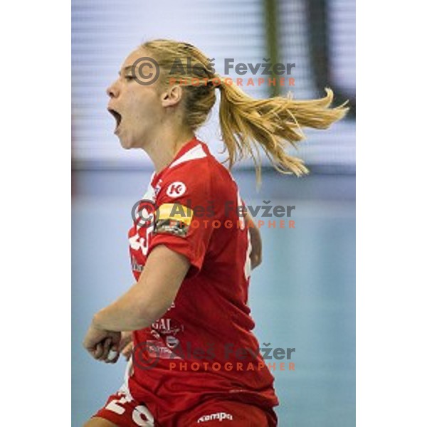 Polona Baric in action during Handball match Krim - Ioventa Mihalovce, EHF Champions league qualifying, Kodeljevo, Ljubljana, Slovenia, 10.09.2016