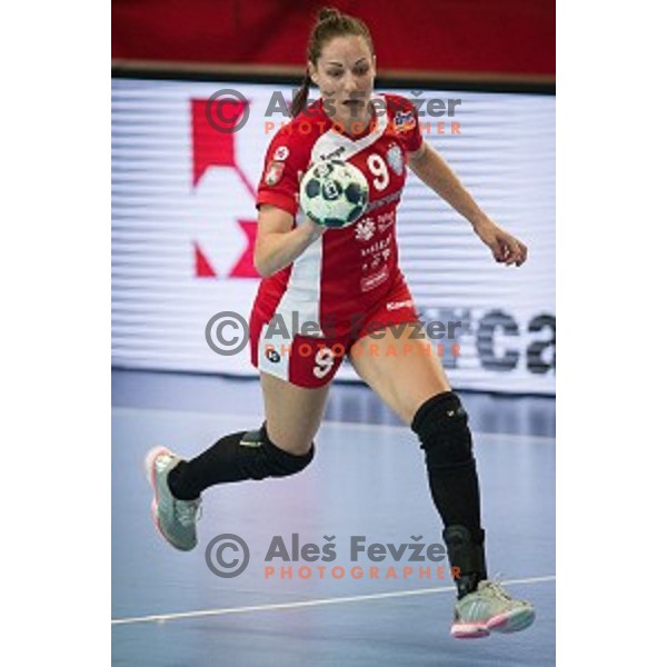 Nina Jericek in action during Handball match Krim - Ioventa Mihalovce, EHF Champions league qualifying, Kodeljevo, Ljubljana, Slovenia, 10.09.2016
