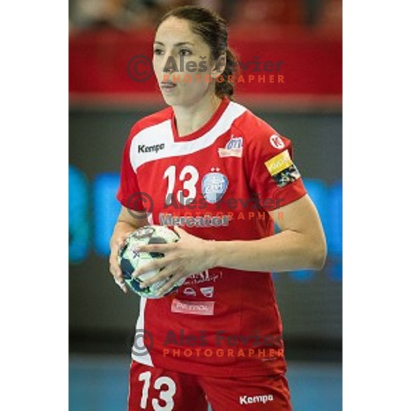 Mirjeta Bajramoska in action during Handball match Krim - Ioventa Mihalovce, EHF Champions league qualifying, Kodeljevo, Ljubljana, Slovenia, 10.09.2016