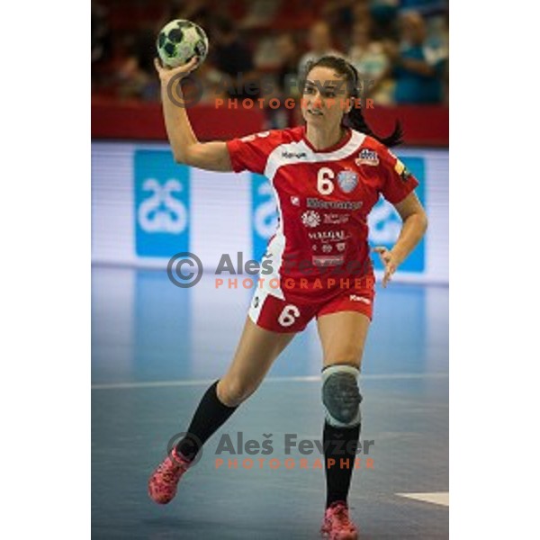 Valentina Blazevic in action during Handball match Krim - Ioventa Mihalovce, EHF Champions league qualifying, Kodeljevo, Ljubljana, Slovenia, 10.09.2016