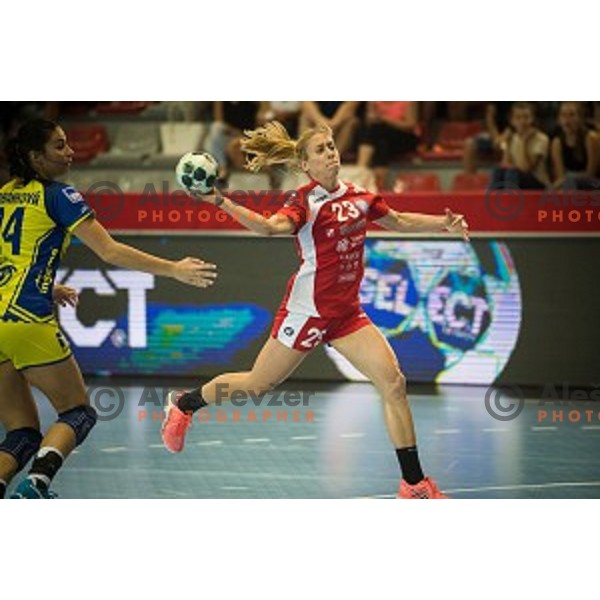 Polona Baric in action during Handball match Krim - Ioventa Mihalovce, EHF Champions league qualifying, Kodeljevo, Ljubljana, Slovenia, 10.09.2016
