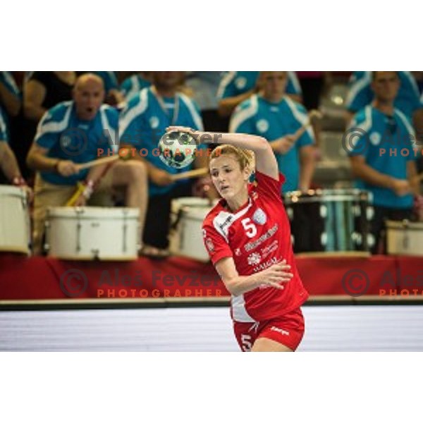 Aneta Benko in action during Handball match Krim - Ioventa Mihalovce, EHF Champions league qualifying, Kodeljevo, Ljubljana, Slovenia, 10.09.2016