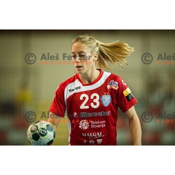 Polona Baric in action during Handball match Krim - Ioventa Mihalovce, EHF Champions league qualifying, Kodeljevo, Ljubljana, Slovenia, 10.09.2016