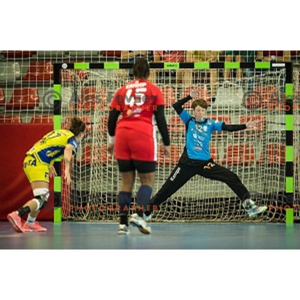 Sergeja Stefanisin in action during Handball match Krim - Ioventa Mihalovce, EHF Champions league qualifying, Kodeljevo, Ljubljana, Slovenia, 10.09.2016