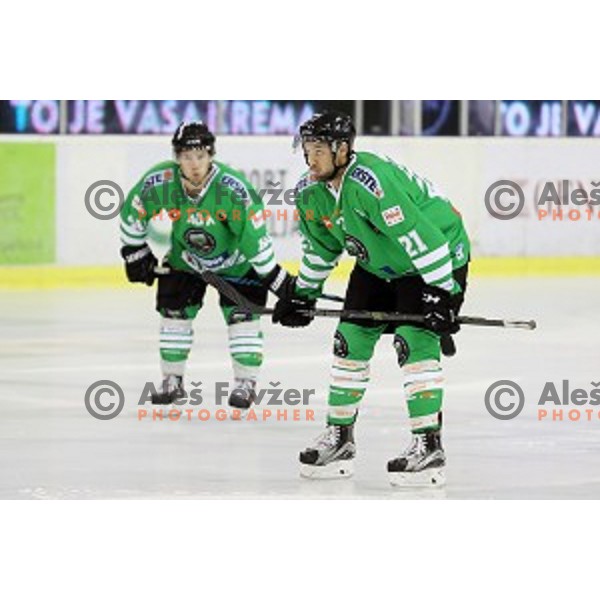 Chris Langkow in action during ice-hockey match Olimpija Ljubljana - SIJ Acroni Jesenice in Tivoli Hall, Ljubljana, Slovenia on September 13, 2016