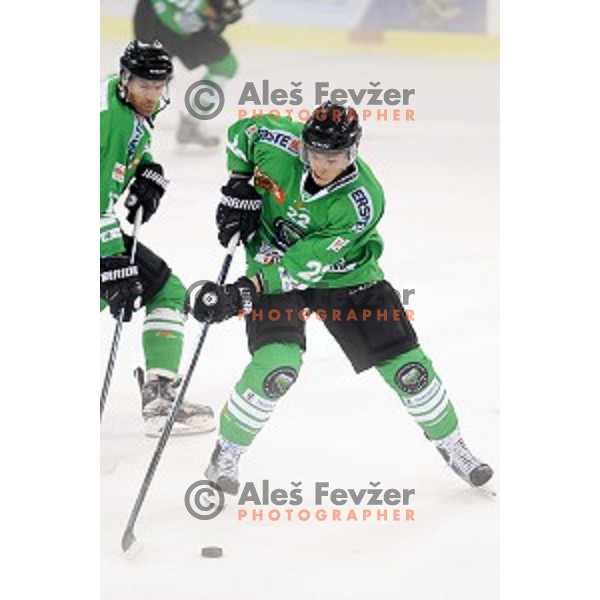 Sebastjan Hadzic of Olimpija Ljubljana in action during ice-hockey match between Olimpija Ljubljana and VSV in EBEL league 2016/2017 in Tivoli Hall, Ljubljana, Slovenia on September 16, 2016