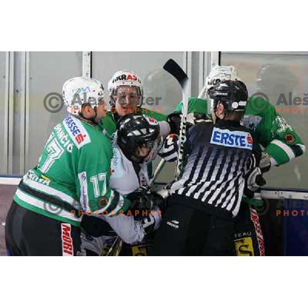 Fight at match ZM Olimpija-Graz 99er in Ebel league,played in Ljubljana,Slovenia 9.10.2007. Photo by Ales Fevzer 