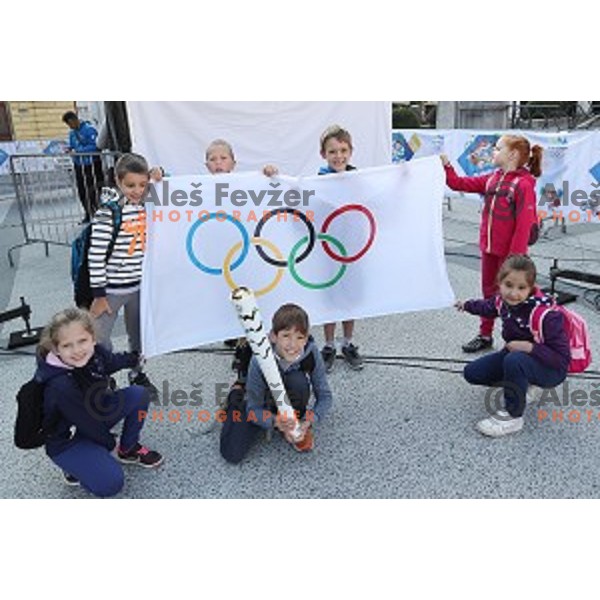 Olympic festival for kids on Congress Square, Ljubljana, Slovenia on September 23, 2016