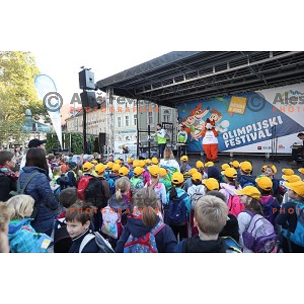 Olympic festival for kids on Congress Square, Ljubljana, Slovenia on September 23, 2016