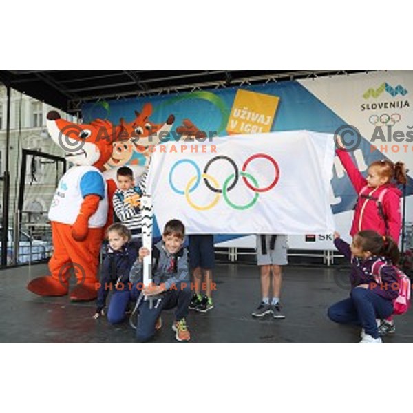 Olympic festival for kids on Congress Square, Ljubljana, Slovenia on September 23, 2016