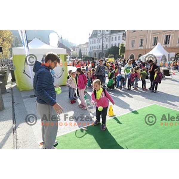 Olympic festival for kids on Congress Square, Ljubljana, Slovenia on September 23, 2016