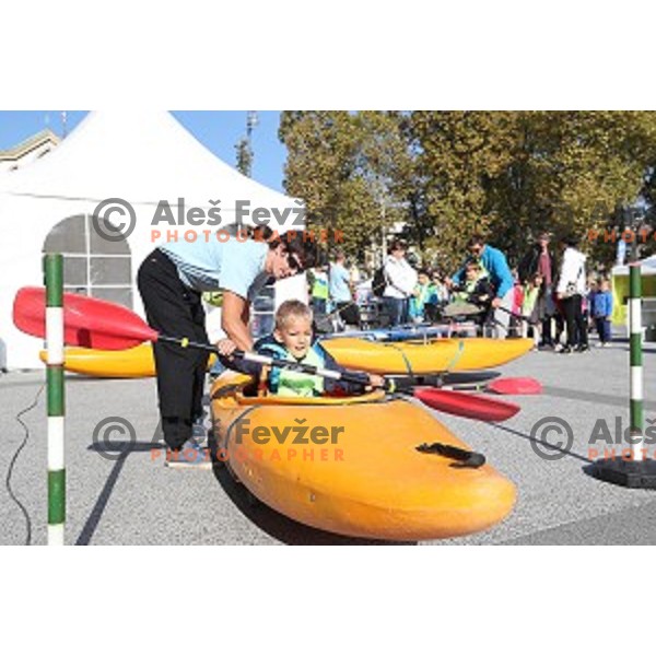 Olympic festival for kids on Congress Square, Ljubljana, Slovenia on September 23, 2016