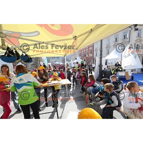 Olympic festival for kids on Congress Square, Ljubljana, Slovenia on September 23, 2016