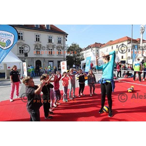 Olympic festival for kids on Congress Square, Ljubljana, Slovenia on September 23, 2016