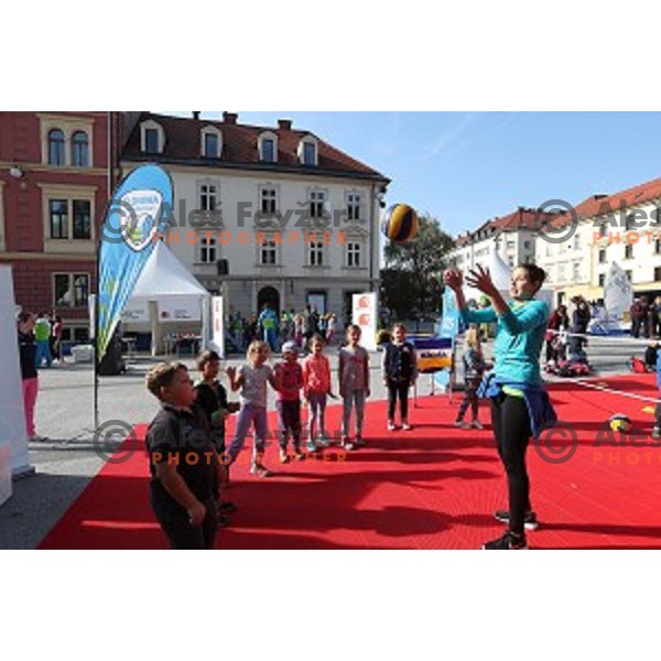 Olympic festival for kids on Congress Square, Ljubljana, Slovenia on September 23, 2016
