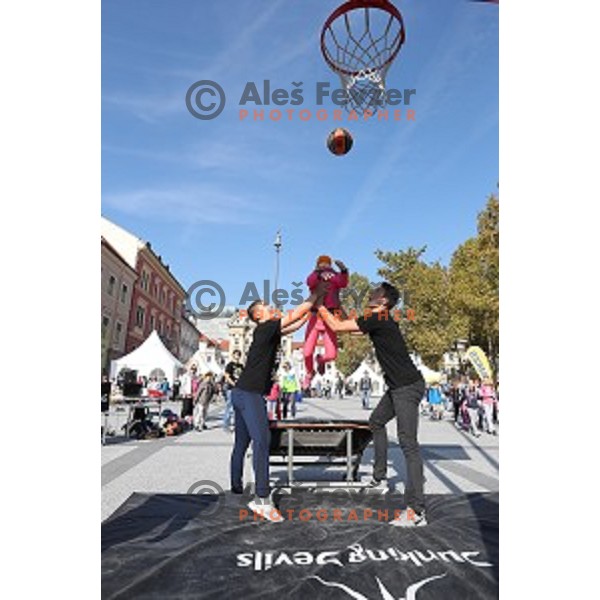 Olympic festival for kids on Congress Square, Ljubljana, Slovenia on September 23, 2016