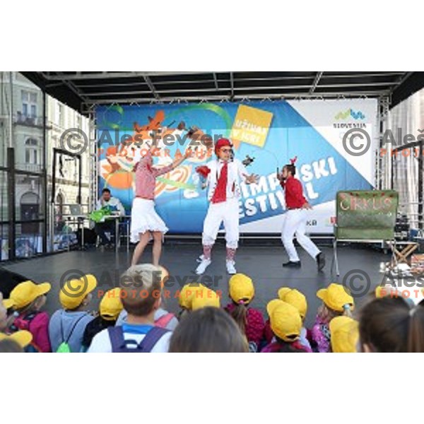 Olympic festival for kids on Congress Square, Ljubljana, Slovenia on September 23, 2016