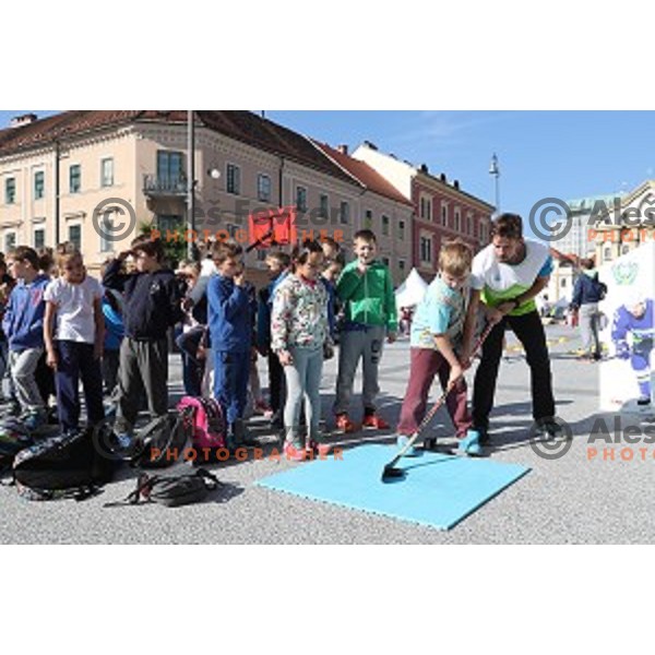 Olympic festival for kids on Congress Square, Ljubljana, Slovenia on September 23, 2016