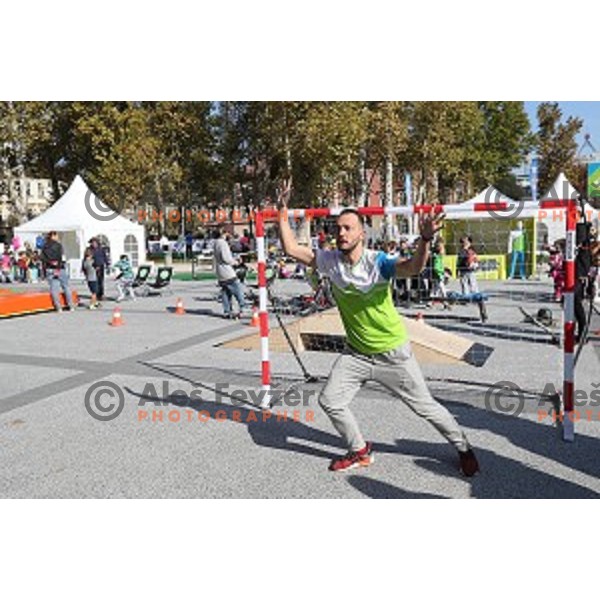 Olympic festival for kids on Congress Square, Ljubljana, Slovenia on September 23, 2016