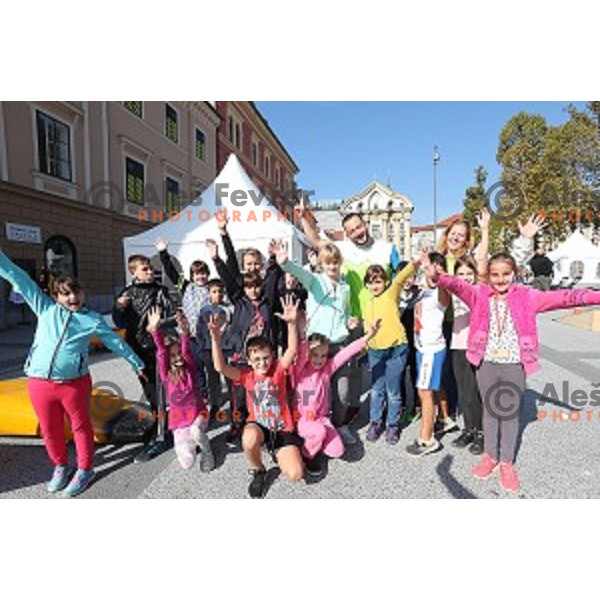 Olympic festival for kids on Congress Square, Ljubljana, Slovenia on September 23, 2016