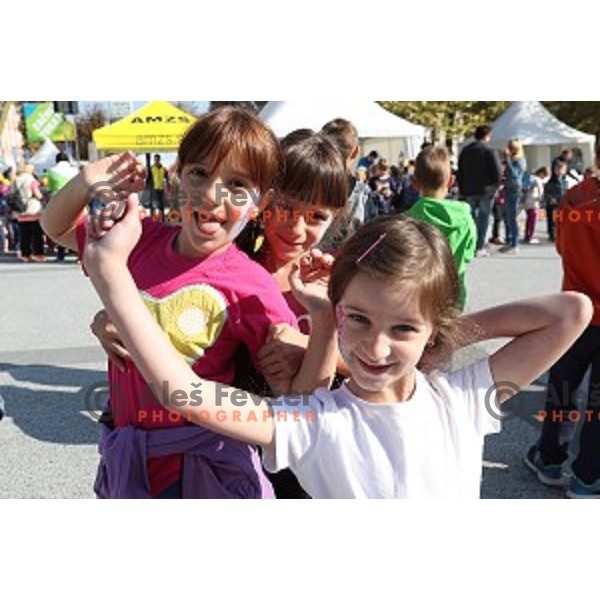 Olympic festival for kids on Congress Square, Ljubljana, Slovenia on September 23, 2016