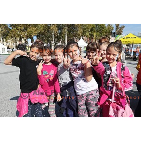 Olympic festival for kids on Congress Square, Ljubljana, Slovenia on September 23, 2016