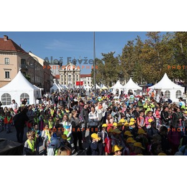 Olympic festival for kids on Congress Square, Ljubljana, Slovenia on September 23, 2016
