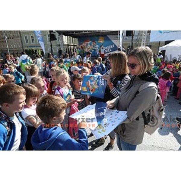 Olympic festival for kids on Congress Square, Ljubljana, Slovenia on September 23, 2016