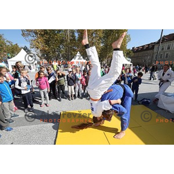 Olympic festival for kids on Congress Square, Ljubljana, Slovenia on September 23, 2016
