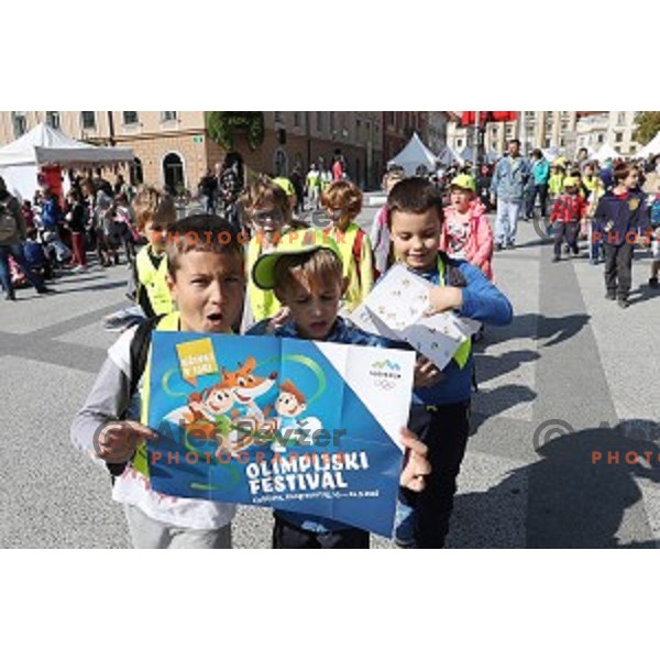 Olympic festival for kids on Congress Square, Ljubljana, Slovenia on September 23, 2016