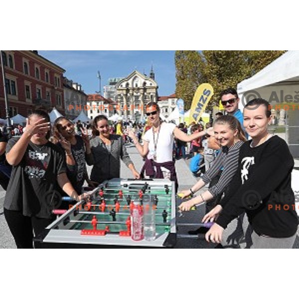 Olympic festival for kids on Congress Square, Ljubljana, Slovenia on September 23, 2016