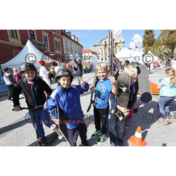 Olympic festival for kids on Congress Square, Ljubljana, Slovenia on September 23, 2016