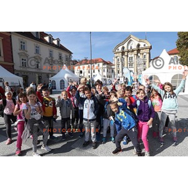 Olympic festival for kids on Congress Square, Ljubljana, Slovenia on September 23, 2016