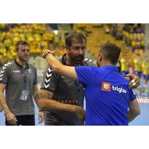 Veselin Vujovic, head coach of Zagreb during EHF Champions league handball match between Celje PL (Slovenia) and Zagreb (Croatia) in Zlatorog Hall, Celje on September 24, 2016