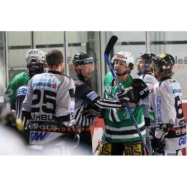 Yarema after fight with Washburn at match ZM Olimpija-Graz 99ers in Ebel league,played in Ljubljana,Slovenia 9.10.2007. Graz 99ers won the match 3:1.Photo by Ales Fevzer 