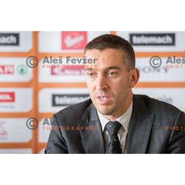 Dejan Mihevc, head coach of Krka during press conference before Superpokal of Slovenia 2016, Radisson Blu Plaza Hotel, Ljubljana, September 26th, 2016