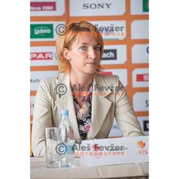 Karmen Cvirn during press conference before Superpokal of Slovenia 2016, Radisson Blu Plaza Hotel, Ljubljana, September 26th, 2016.