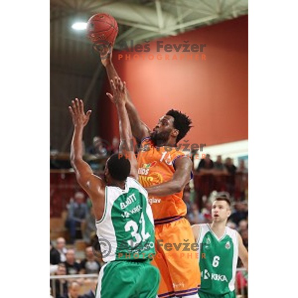 Cory Remekun in action during Slovenian SuperCup between Krka and Helios Suns in Podcetrtek on September 28, 2016