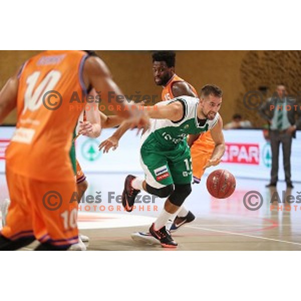 Sandi Cebular of Krka in action during Slovenian SuperCup between Krka and Helios Suns in Podcetrtek on September 28, 2016