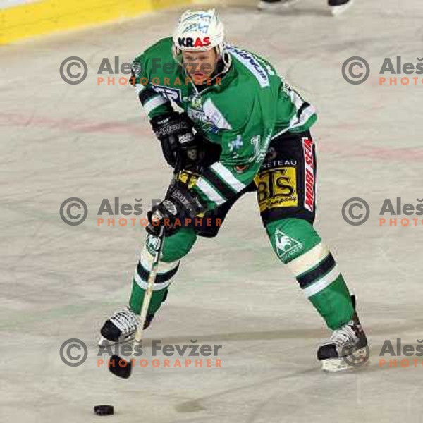 Dejan Kontrec at match ZM Olimpija-Acroni Jesenice in Ebel league,played in Ljubljana,Slovenia 7.10.2007. Photo by Ales Fevzer 