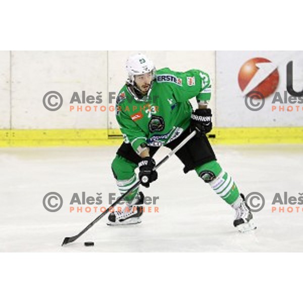 David Planko of Olimpija Ljubljana in action during ice-hockey match between Olimpija Ljubljana and Graz in EBEL league 2016/2017 in Tivoli Hall, Ljubljana, Slovenia on October, 2016
