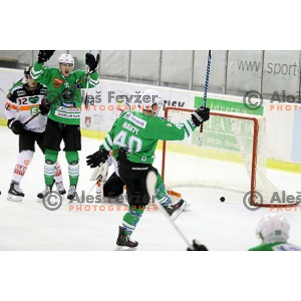 Jonathan Harty of Olimpija Ljubljana in action during ice-hockey match between Olimpija Ljubljana and Graz in EBEL league 2016/2017 in Tivoli Hall, Ljubljana, Slovenia on October, 2016