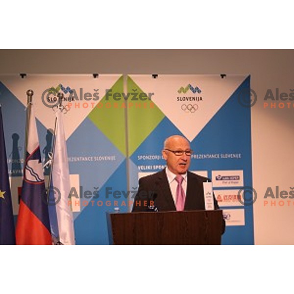 Bogdan Gabrovec speaks during Interantional conference about Coruption in Sport held by Slovenian Olympic Committee in Austria Trend hotel, Ljubljana, on October 15, 2016