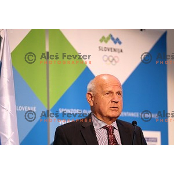 Janez Kocijancic speaks during Interantional conference about Coruption in Sport held by Slovenian Olympic Committee in Austria Trend hotel, Ljubljana, on October 15, 2016