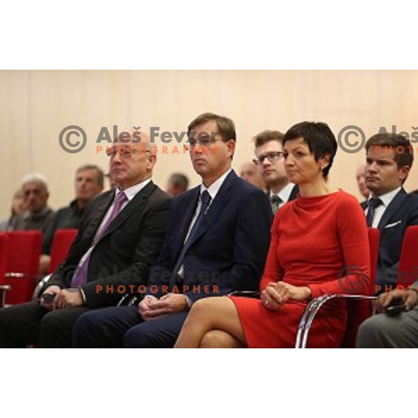 Bogdan Gabrovec, Maja Makovec Brencic, Miro Cerar at Interantional conference about Coruption in Sport held by Slovenian Olympic Committee in Austria Trend hotel, Ljubljana, on October 15, 2016