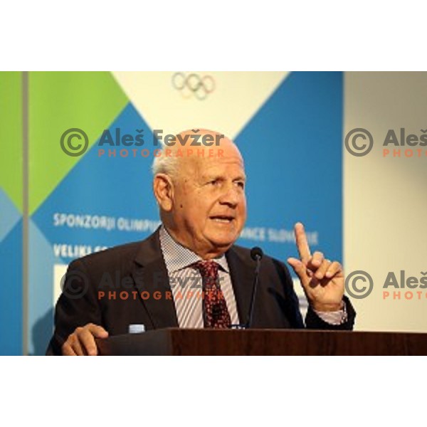 Janez Kocijancic speaks during Interantional conference about Coruption in Sport held by Slovenian Olympic Committee in Austria Trend hotel, Ljubljana, on October 15, 2016