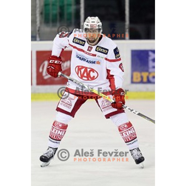 Ziga Pance of KAC in action during EBEL league 2016/2017 ice-hockey match between Olimpija Ljubljana and KAC in Tivoli Hall, Ljubljana, Slovenia on October 18, 2016