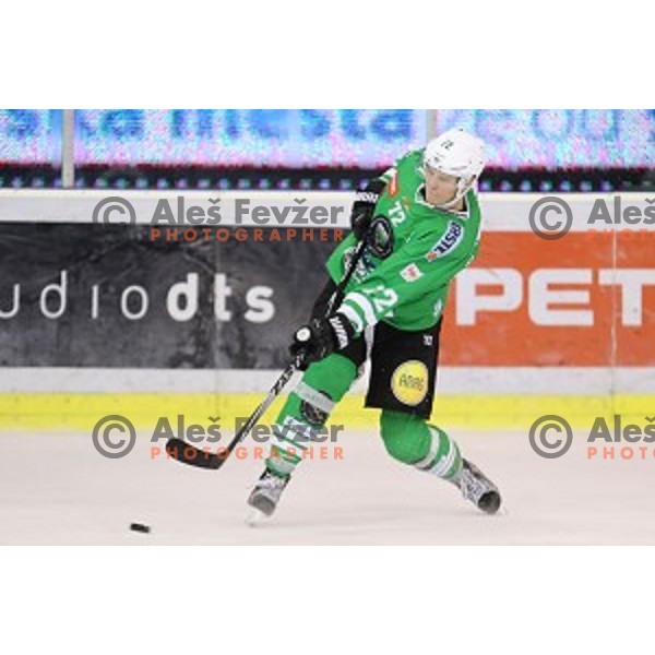 Kristjan Cepon of Olimpija Ljubljana in action during EBEL league 2016/2017 ice-hockey match between Olimpija Ljubljana and KAC in Tivoli Hall, Ljubljana, Slovenia on October 18, 2016