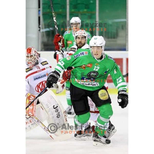 Gilbert Gabor of Olimpija Ljubljana in action during EBEL league 2016/2017 ice-hockey match between Olimpija Ljubljana and KAC in Tivoli Hall, Ljubljana, Slovenia on October 18, 2016