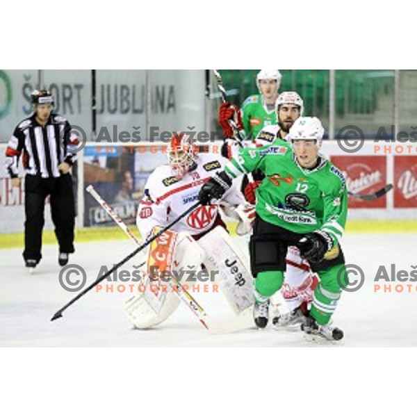 Gilbert Gabor of Olimpija Ljubljana in action during EBEL league 2016/2017 ice-hockey match between Olimpija Ljubljana and KAC in Tivoli Hall, Ljubljana, Slovenia on October 18, 2016
